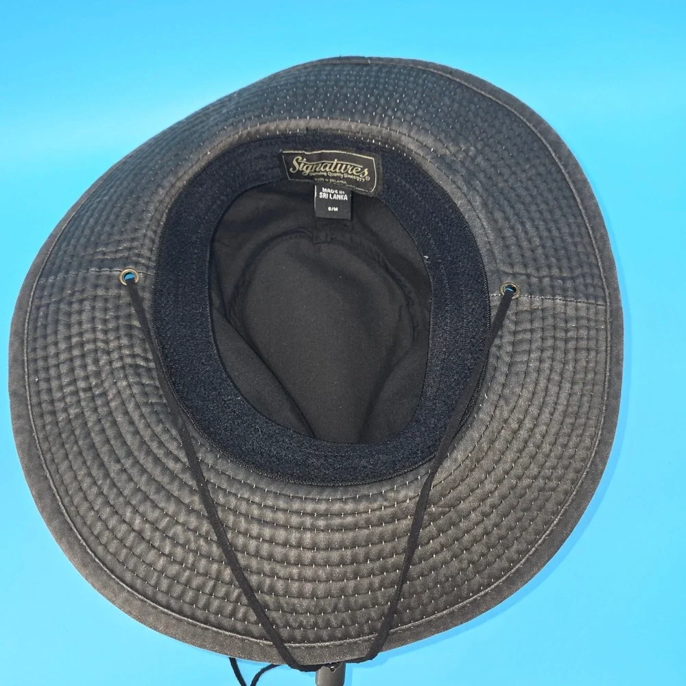 Signatures Waxed Cotton Safari Hat Wide‎ Brim Fedora Brown S/M